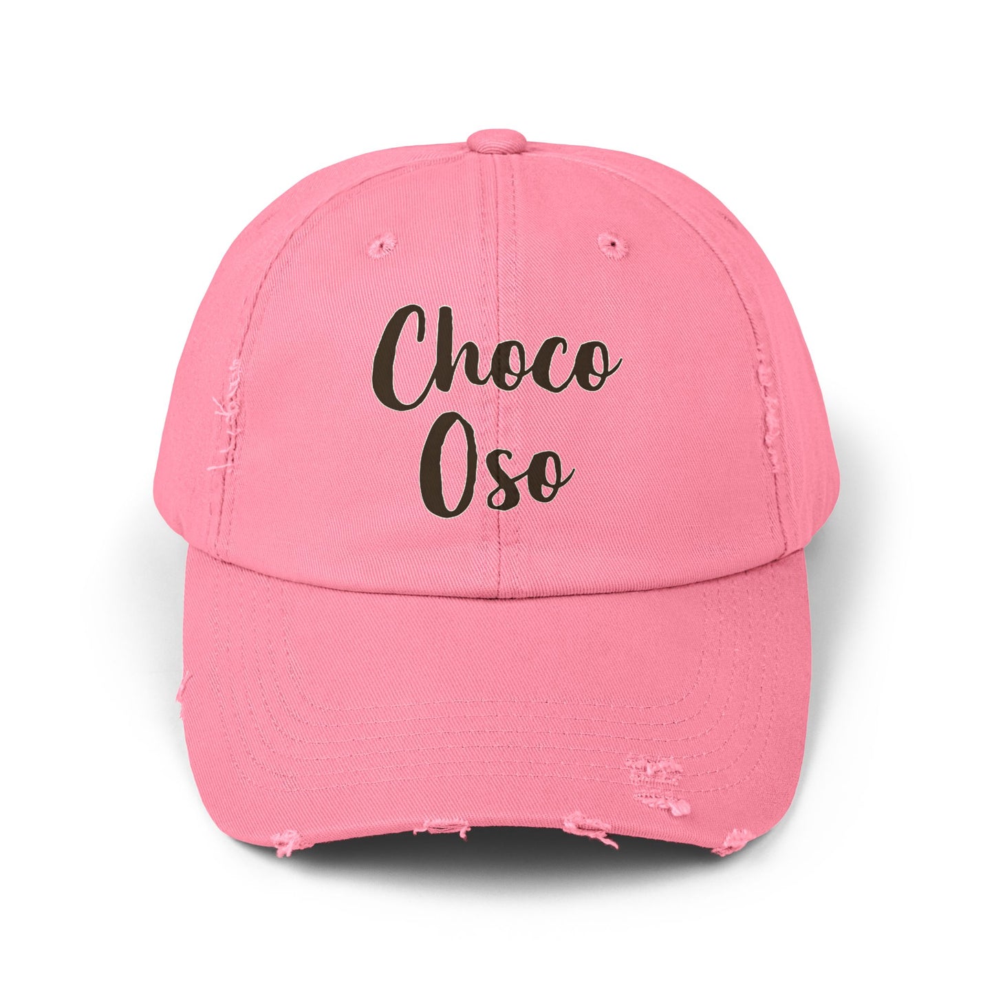 CHOCO-OSO "Cursive" Unisex Distressed Cap