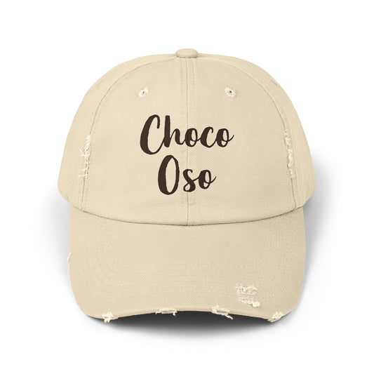 CHOCO-OSO "Cursive" Unisex Distressed Cap