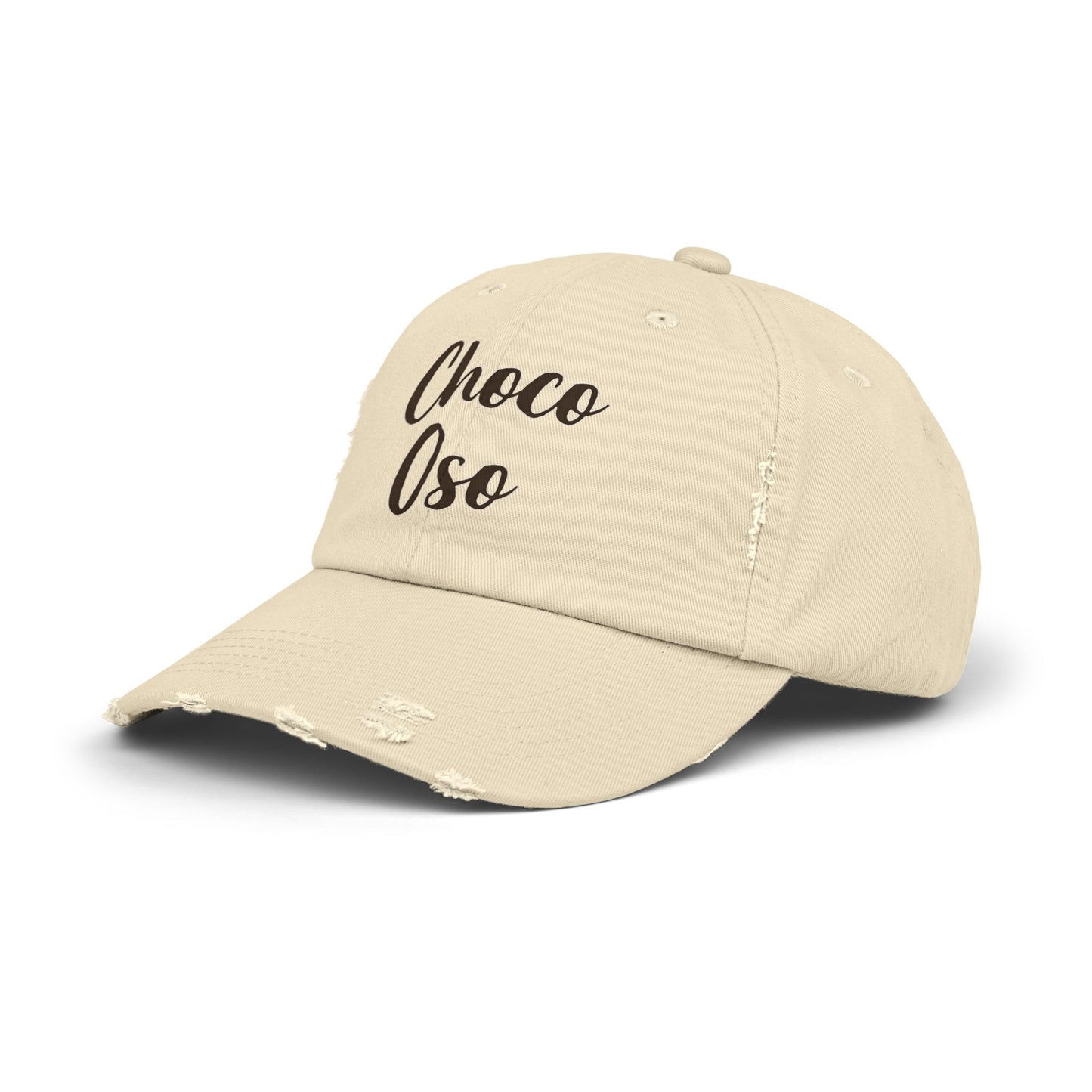 CHOCO-OSO "Cursive" Unisex Distressed Cap