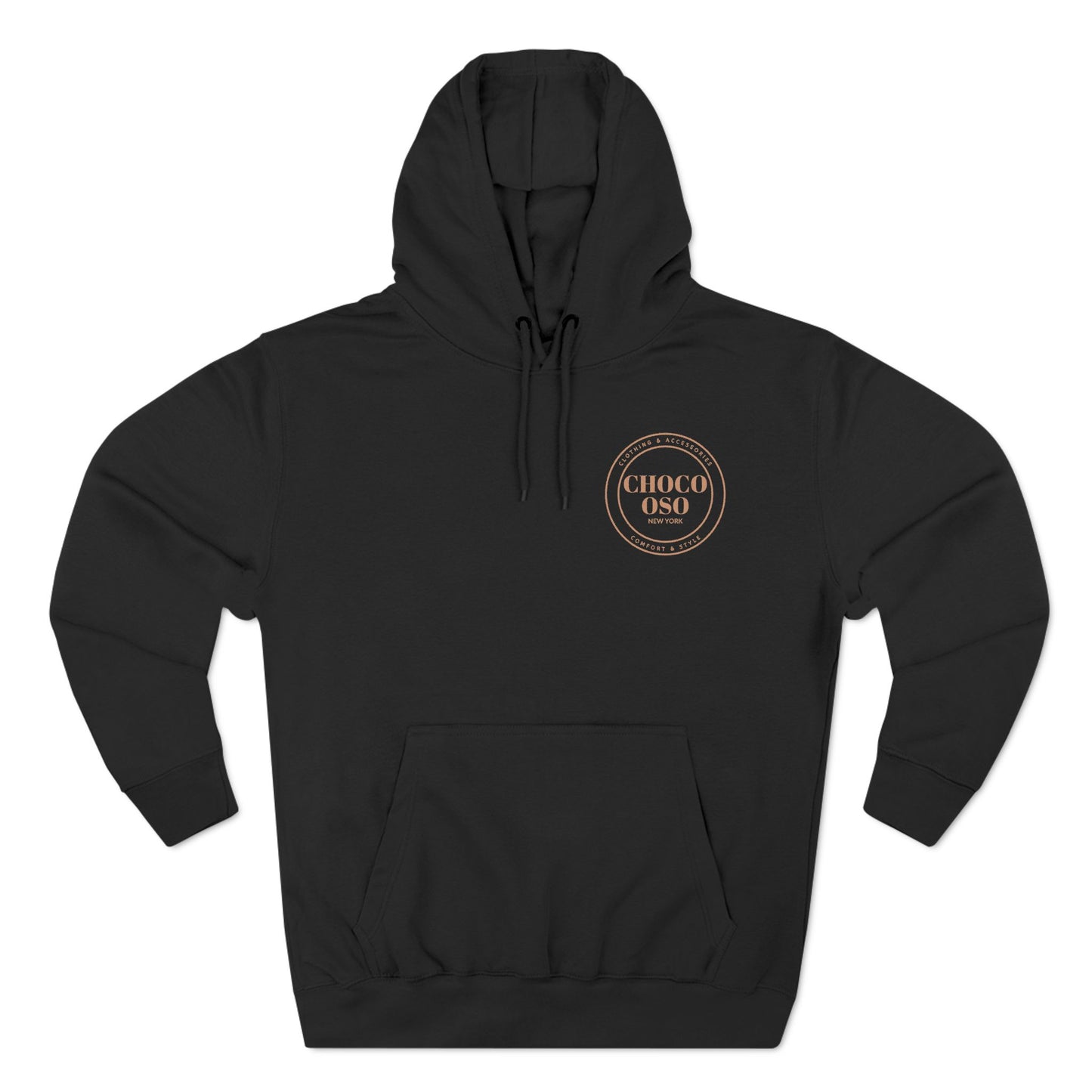 CHOCO-OSO Black Three-Panel Fleece Hoodie